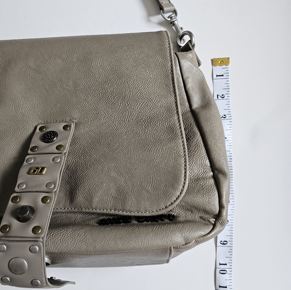 Miss Sixty Gray Leather Shoulder Bag 2000's y2k - Picture 7 of 11